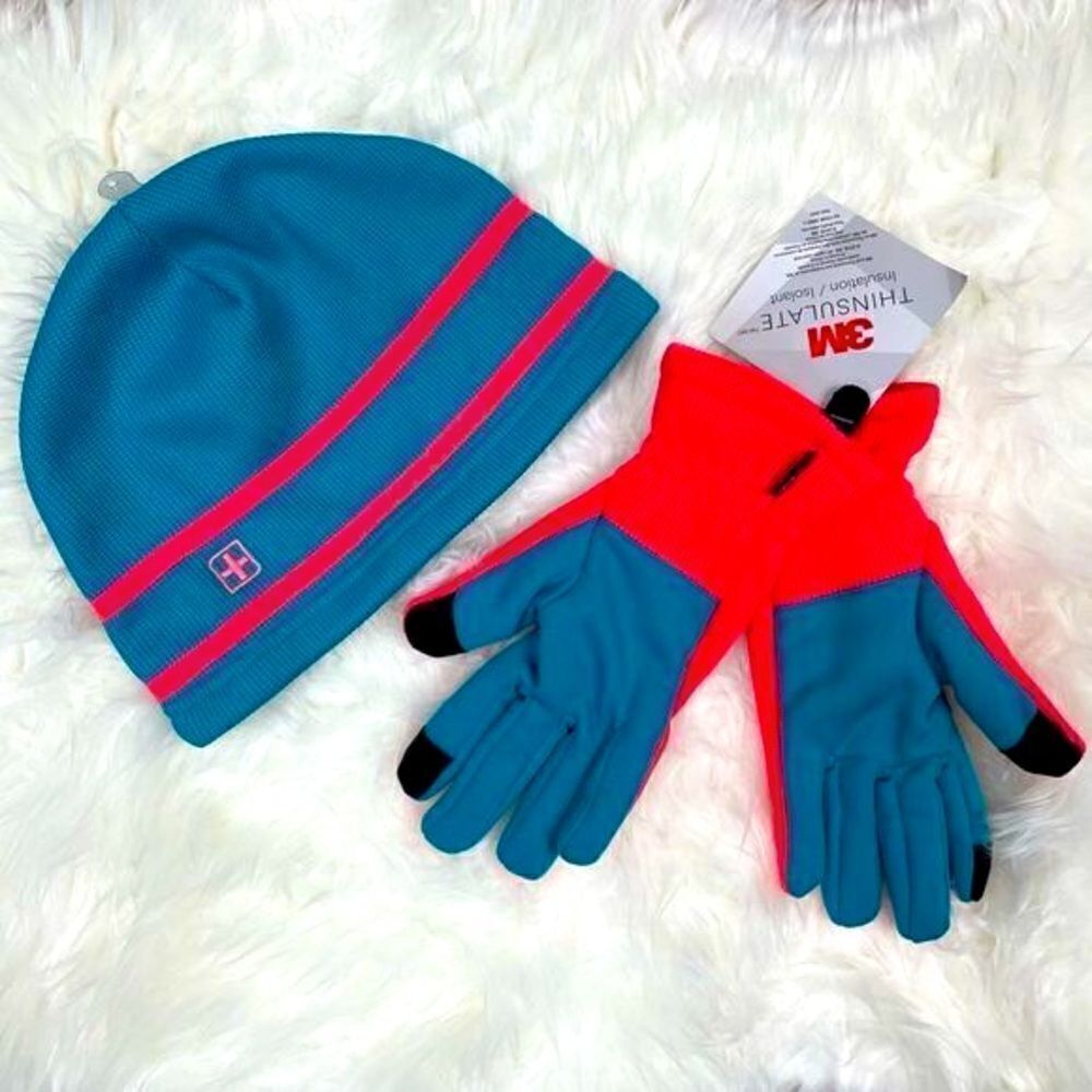 Swiss Tech Beanies & Glove set Thinsulated Unisex One Size